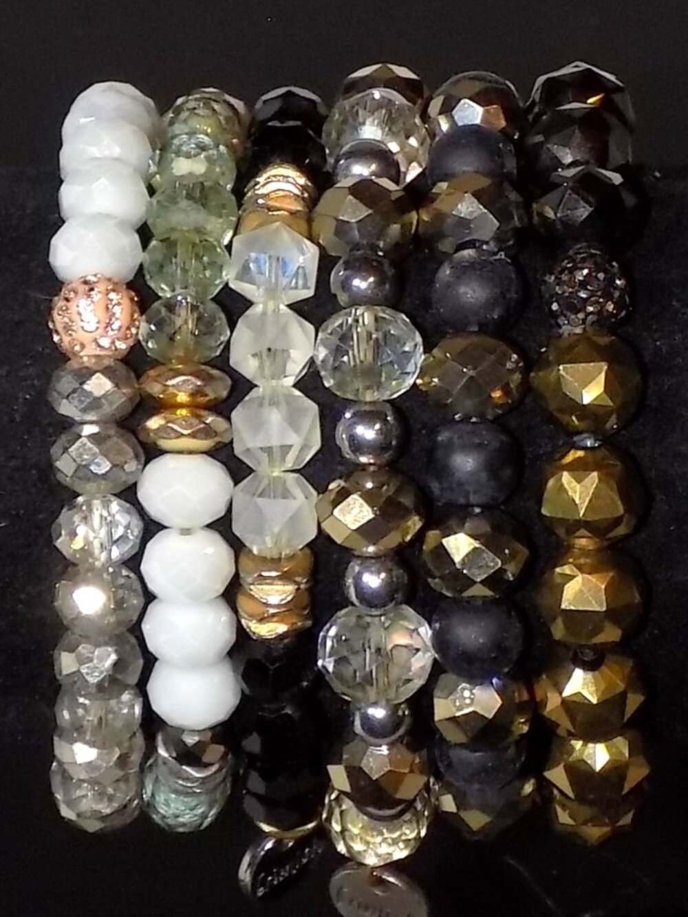 Lot of 6 Erimish Stackable Beaded Stretch Bracelets Bundle - Picture 6 of 11
